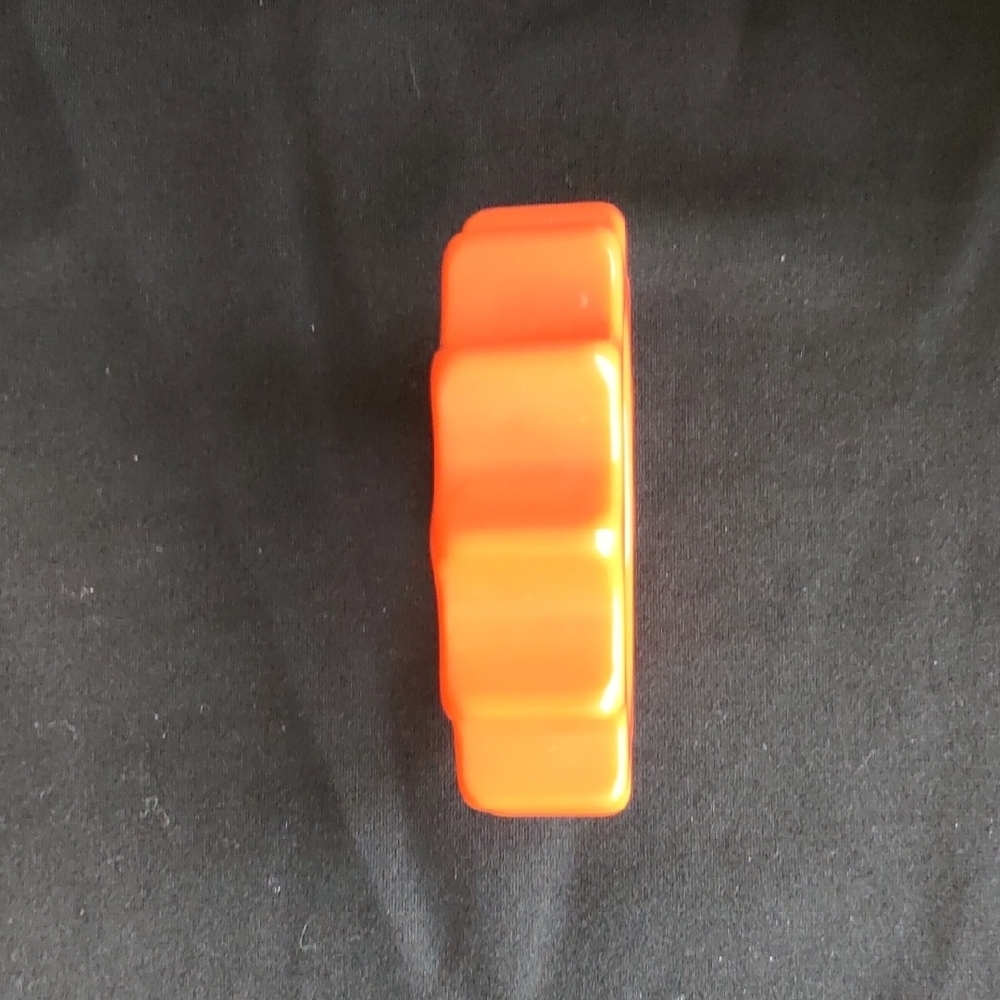 Bright Orange Gear Shaped Bangle Bracelet - Picture 2 of 3